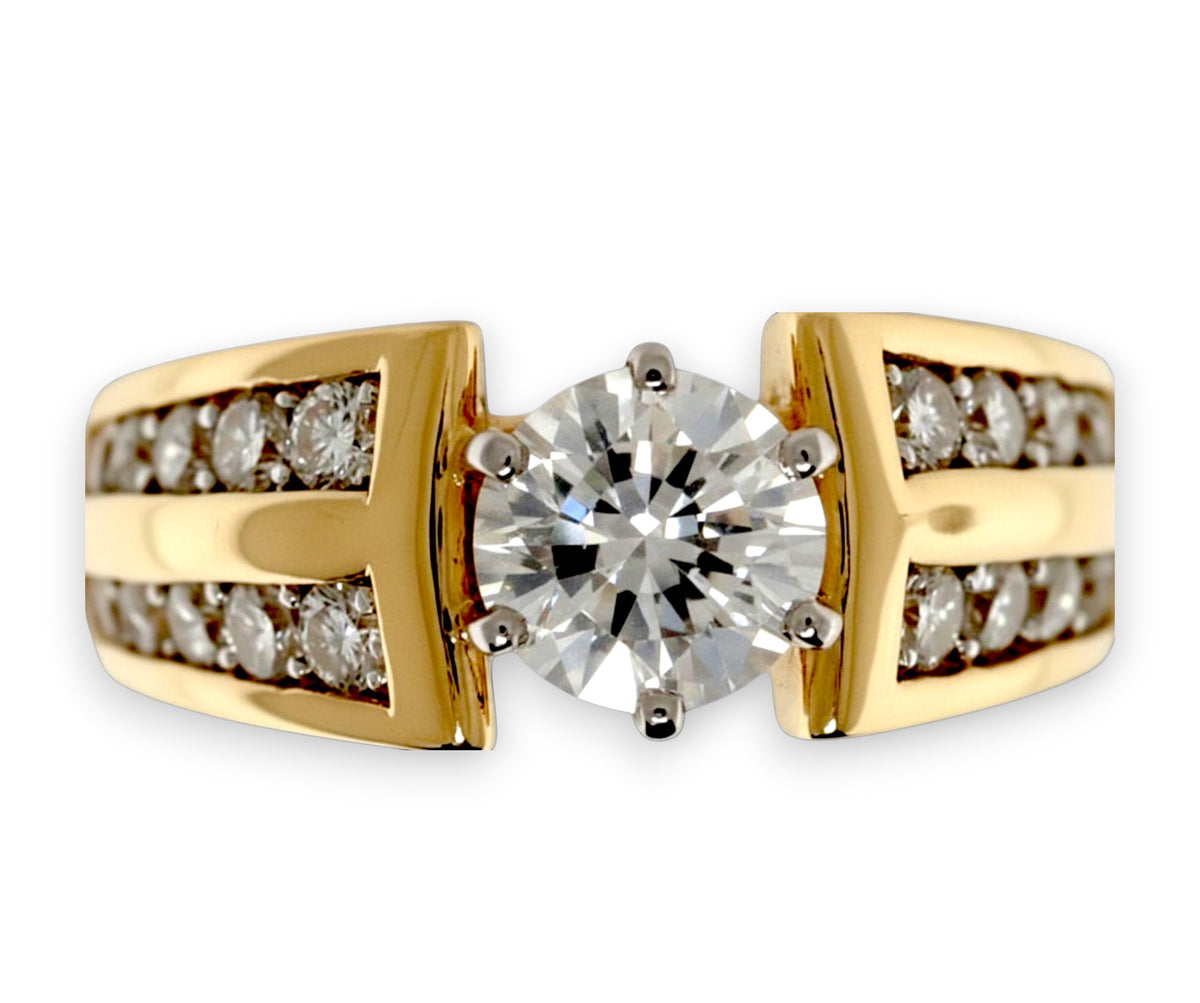 14K Yellow Gold Round Diamond
