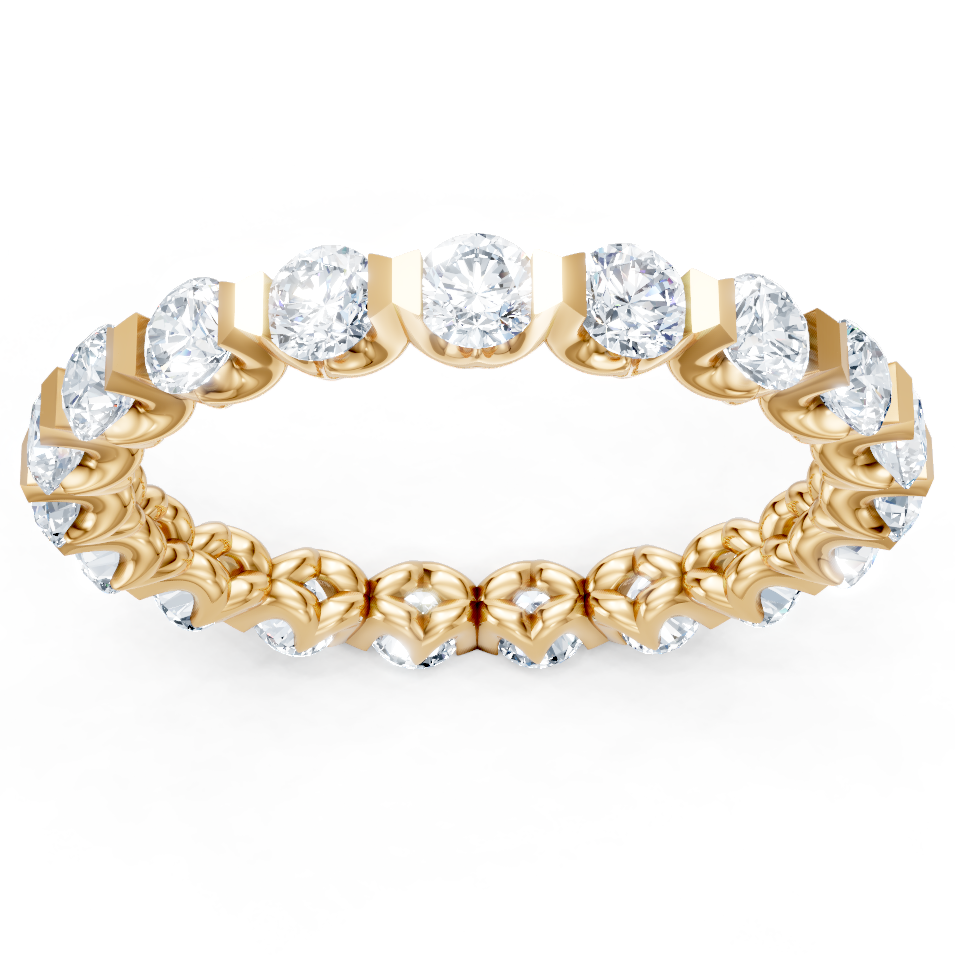14K Yellow Gold Round Diamond Imagine Set Band