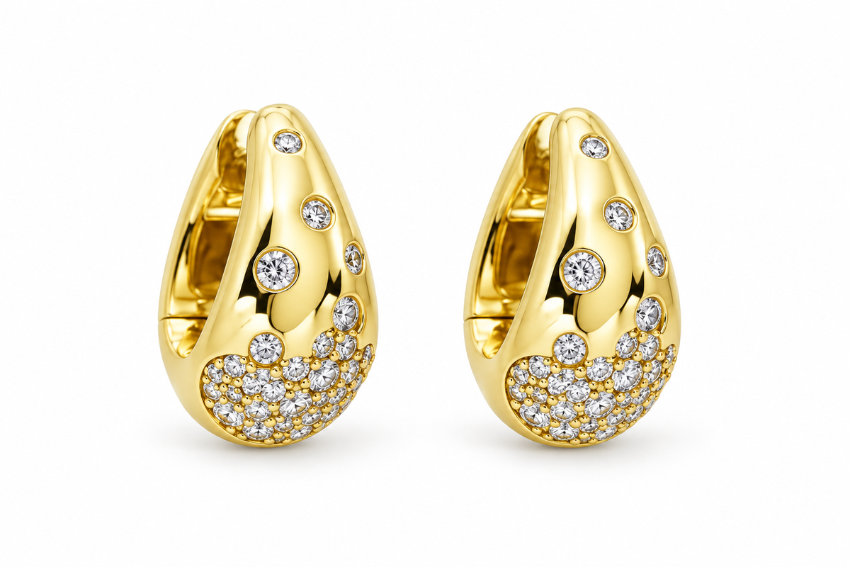 14K Yellow Gold Diamond Hoop Earrings – 1.22 CTW