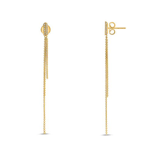 14K Yellow Gold Round Diamond Earrings