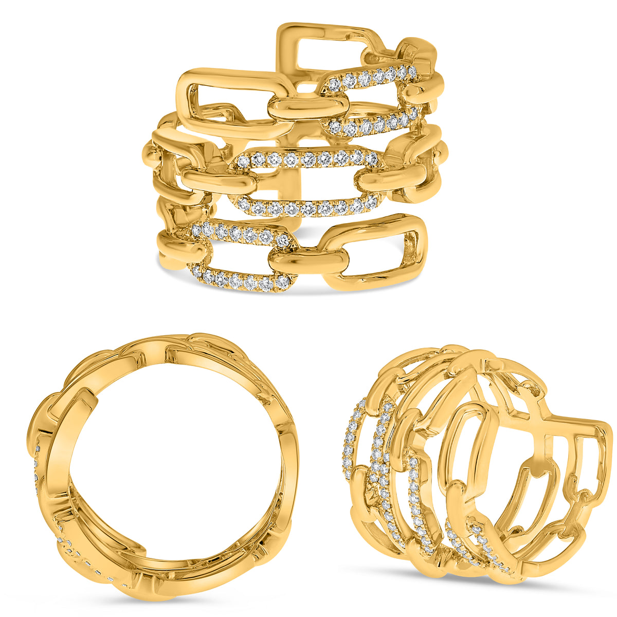 14K Yellow Gold Round Diamond Ring