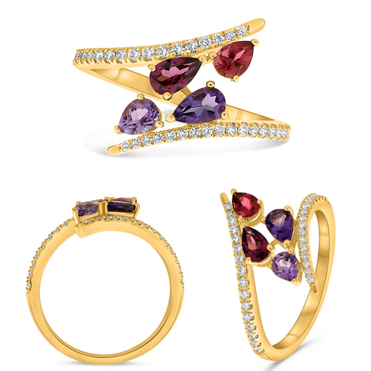 14K Yellow Gold Pear Ring