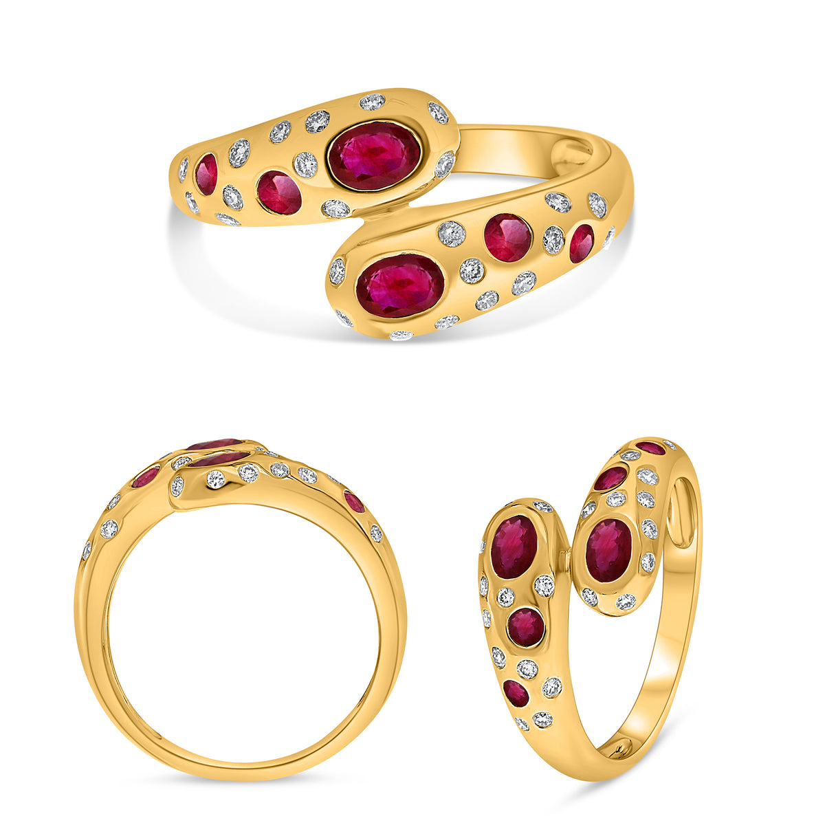 14K Yellow Gold Oval Ruby Ring