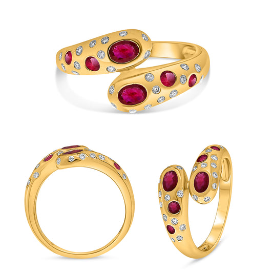14K Yellow Gold Oval Ruby Ring