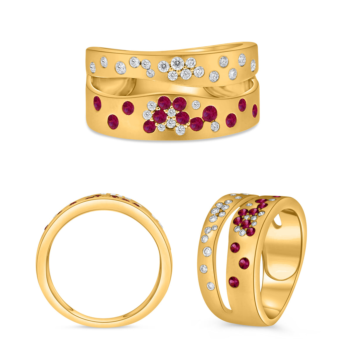 14K Yellow Gold Round Ruby Ring