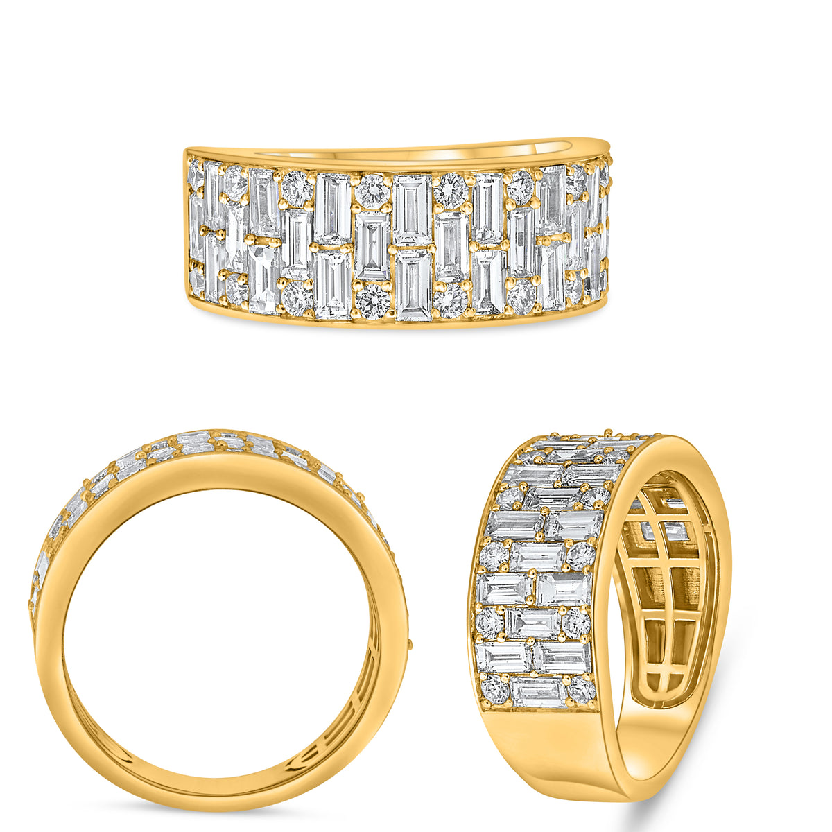 14K Yellow Gold Baguette Diamond Ring