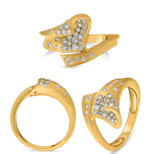 14K Yellow Gold Round Diamond Ring