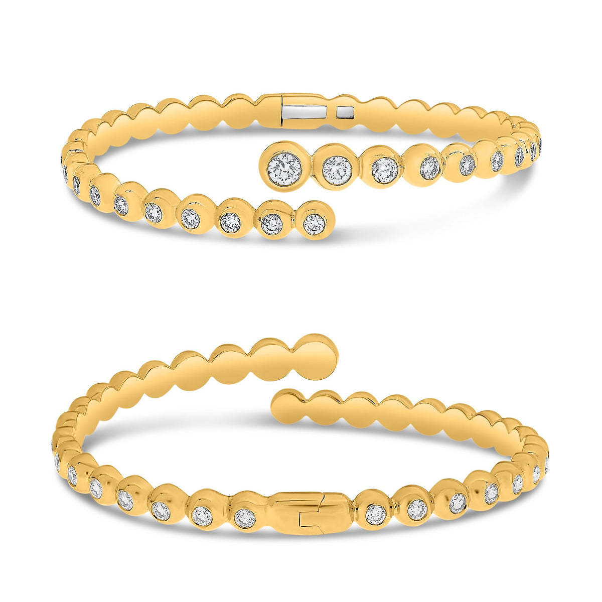 14K Yellow Gold Round Diamond Bracelet