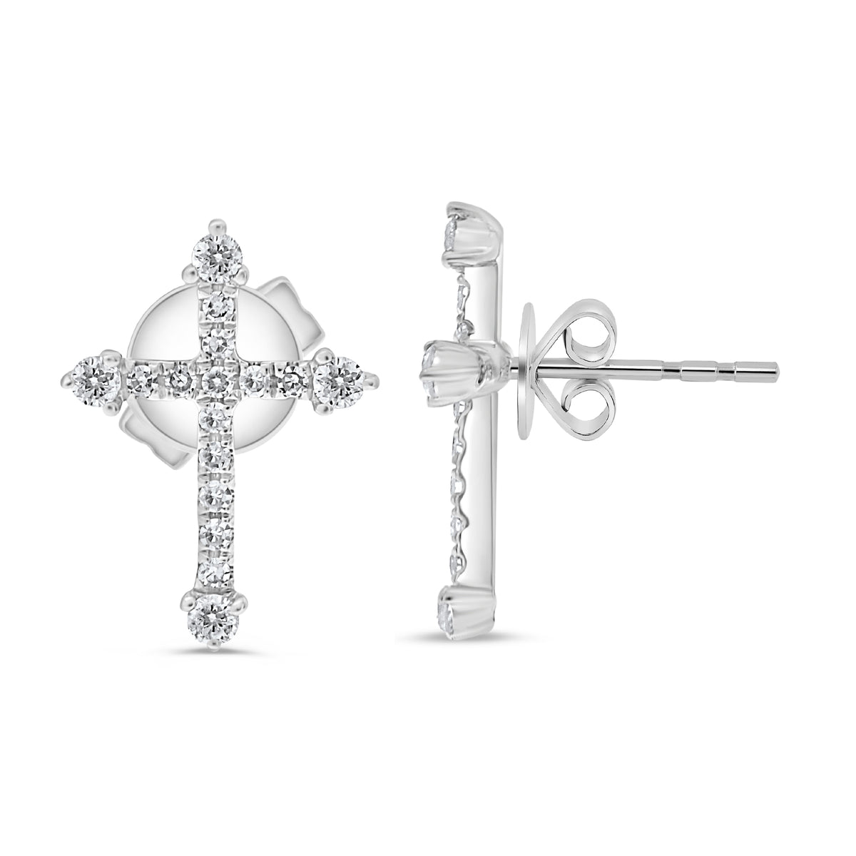 14K White Gold Diamond Earrings