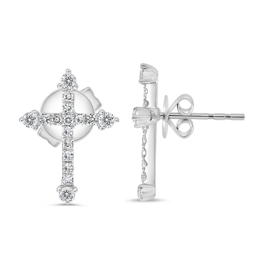 14K White Gold Diamond Earrings