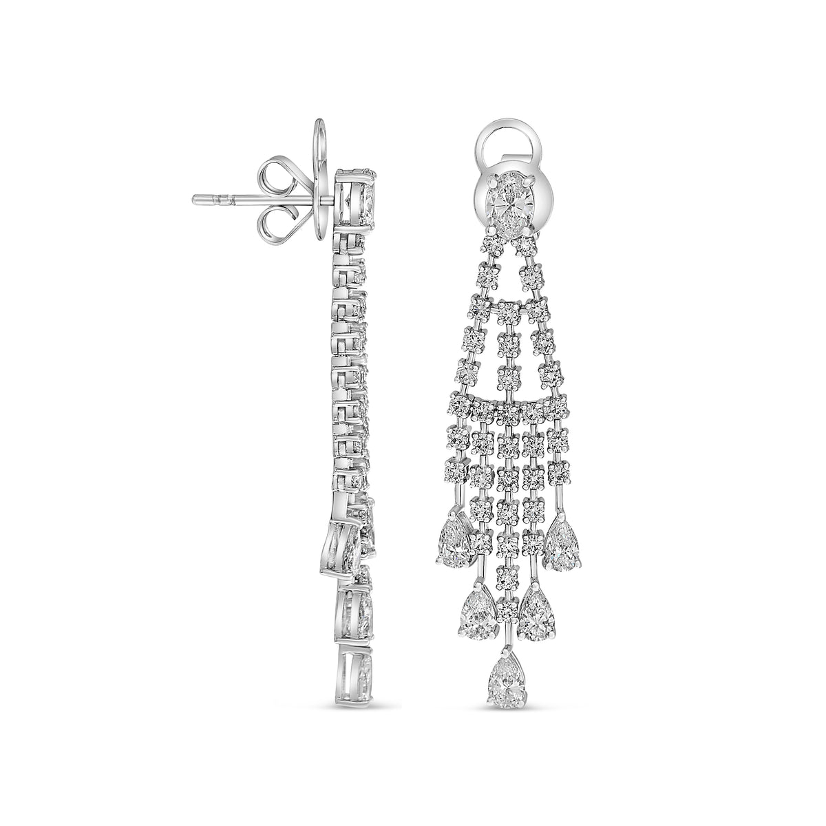 14K White Gold Diamond Earrings