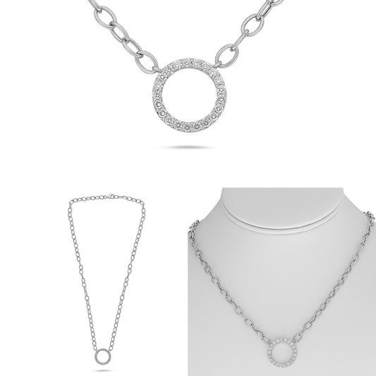 14K White Gold Diamond Necklace
