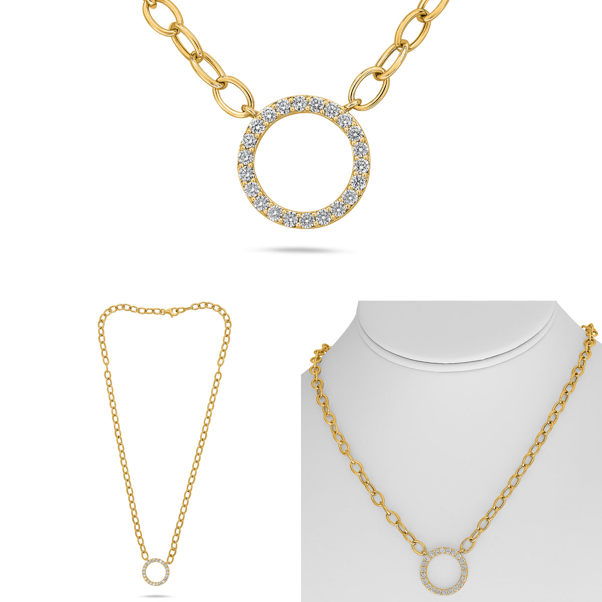 14K Yellow Gold Diamond Necklace