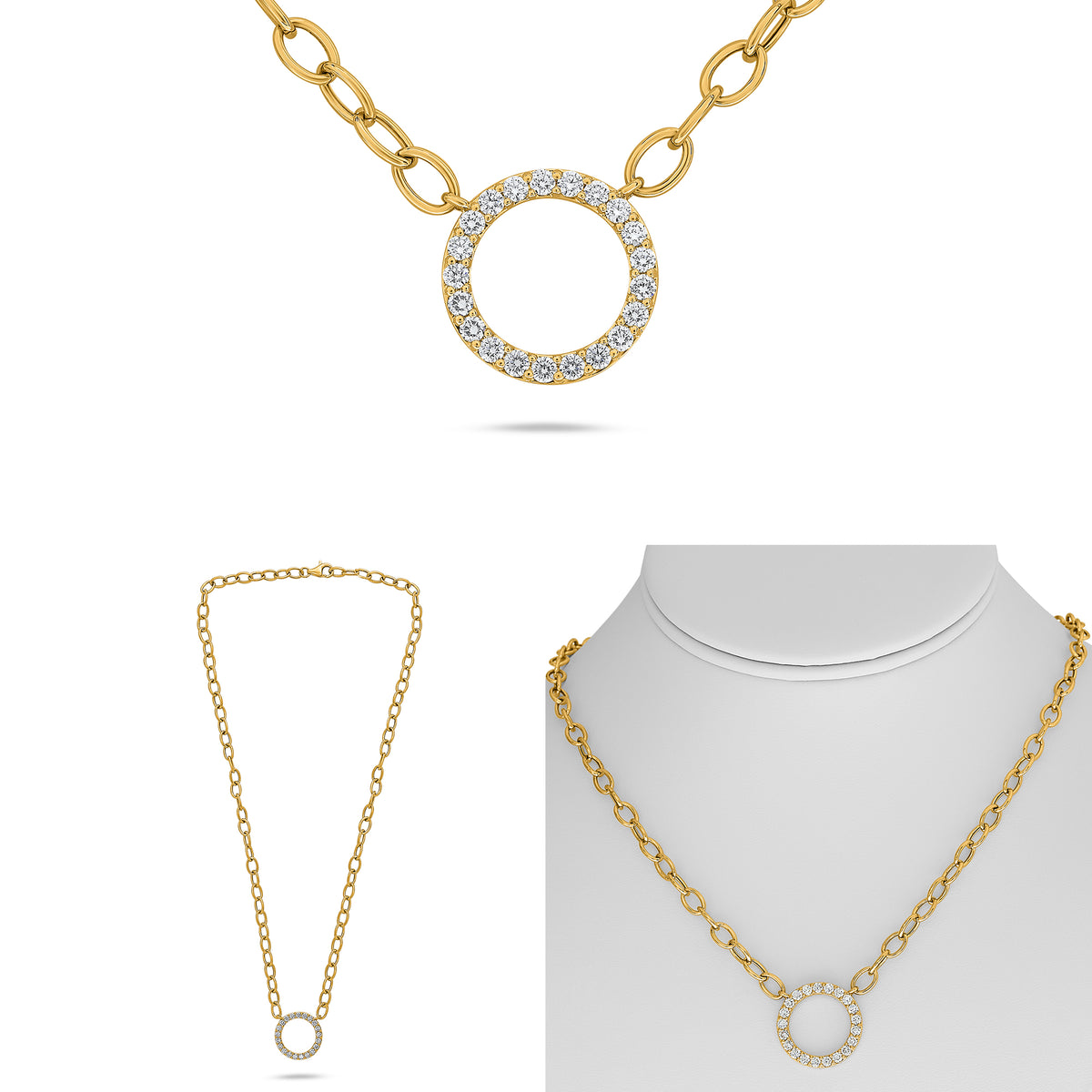 14K Yellow Gold Diamond Necklace