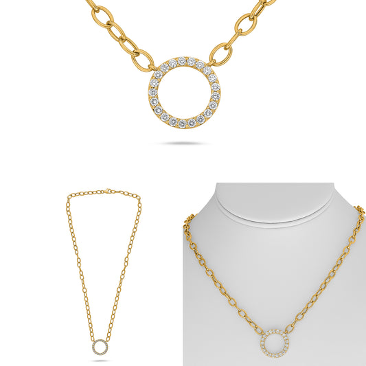 14K Yellow Gold Diamond Necklace