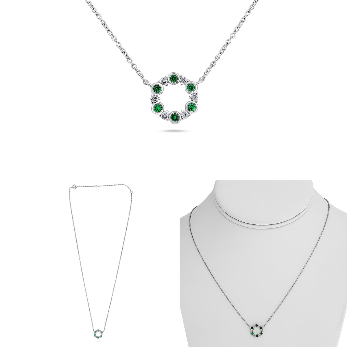 14K White Gold Tsavorite Necklace