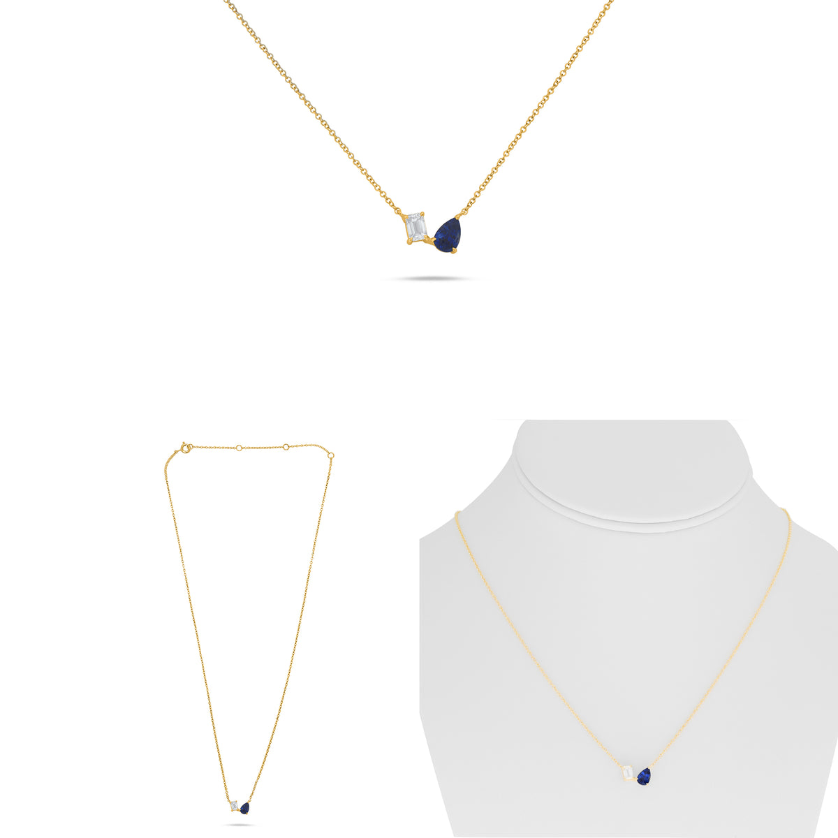 14K Yellow Gold Sapphire Necklace