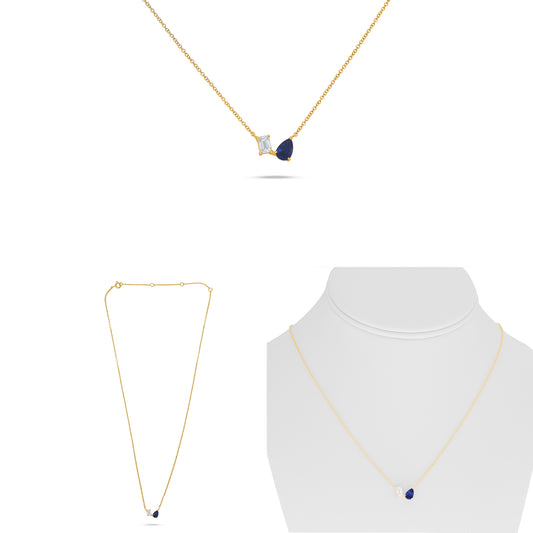 14K Yellow Gold Sapphire Necklace