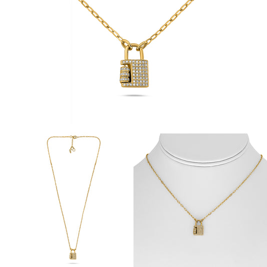 14K Yellow Gold Round Diamond Necklace