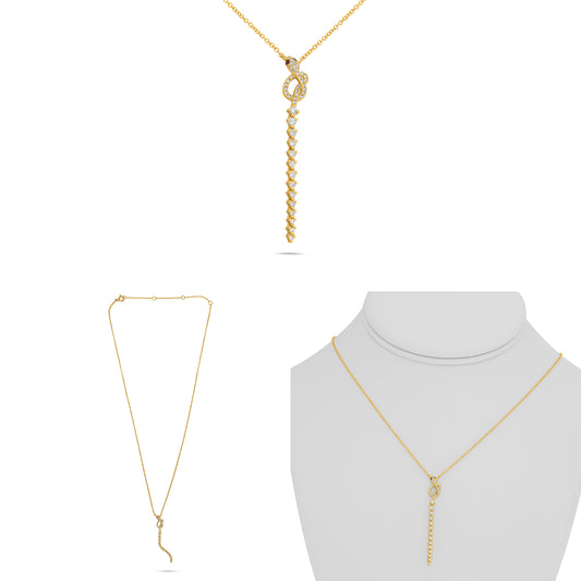 14K Yellow Gold Round Ruby Necklace