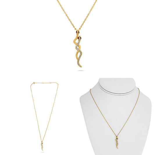 14K Yellow Gold Round Ruby Necklace