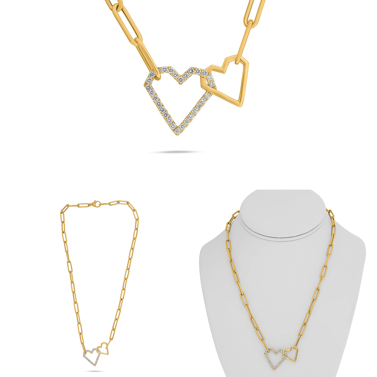 14K Yellow Gold Round Diamond Necklace