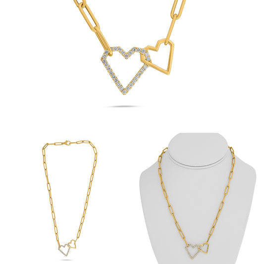 14K Yellow Gold Round Diamond Necklace