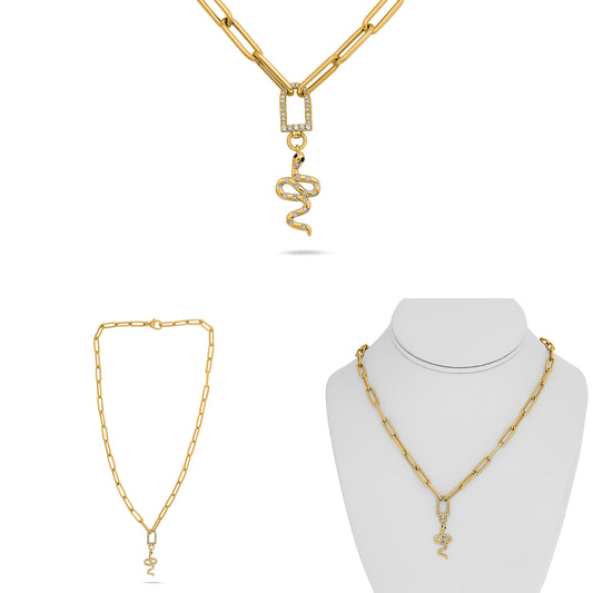 14K Yellow Gold Round Sapphire Necklace