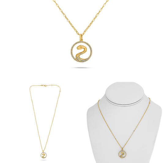14K Yellow Gold Round Diamond Necklace