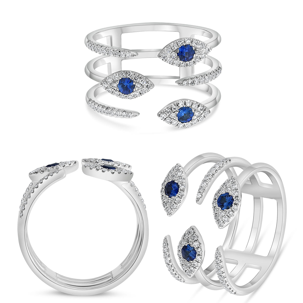 14K White Gold Sapphire Ring