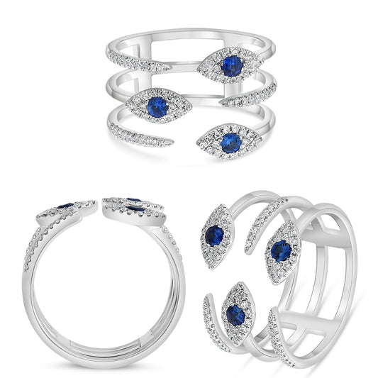 14K White Gold Sapphire Ring