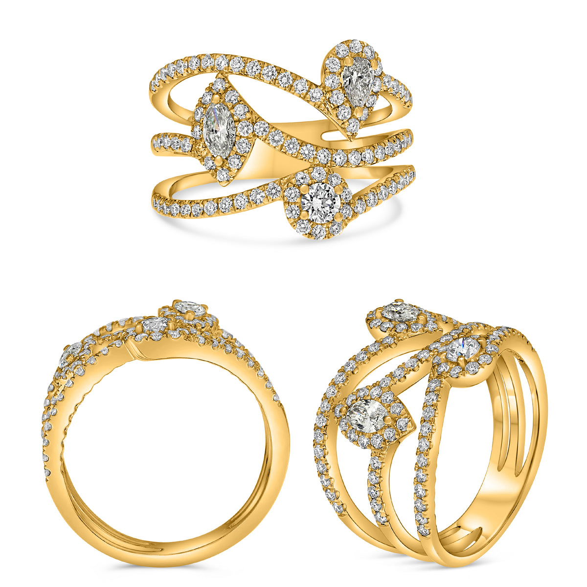 14K Yellow Gold Diamond Ring