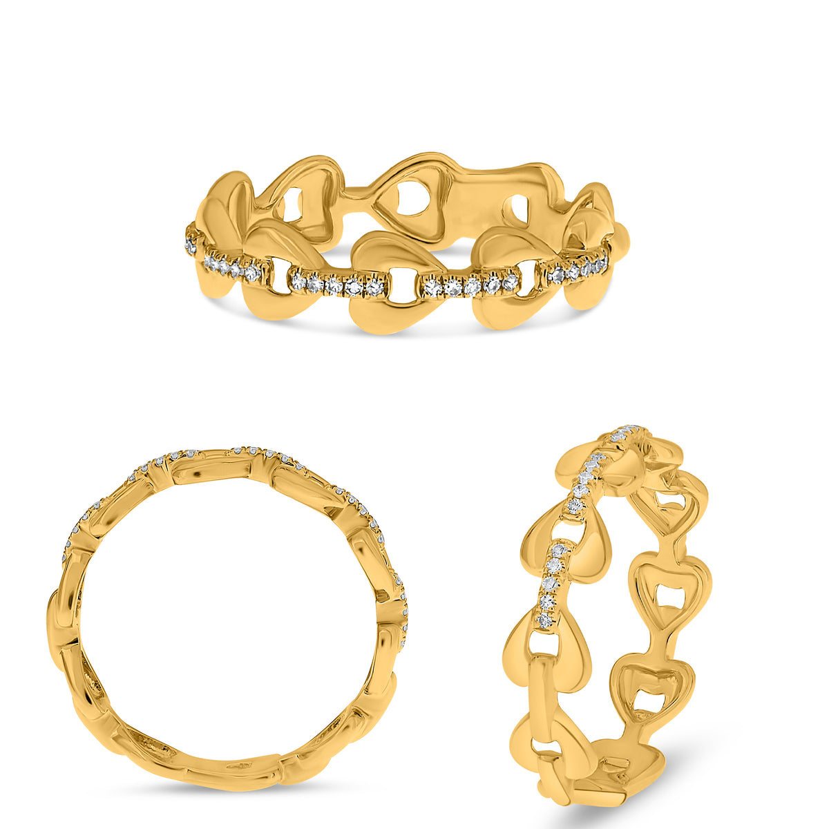 14K Yellow Gold Round Diamond Ring