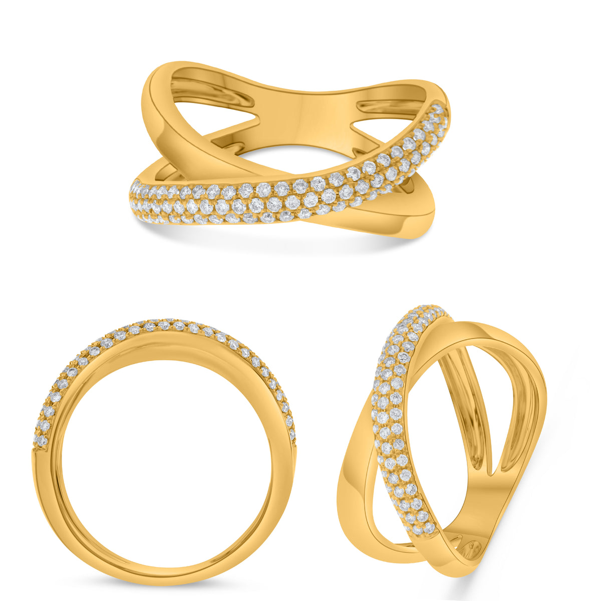 14K Yellow Gold Round Diamond Ring