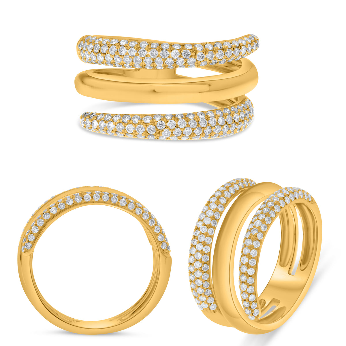 14K Yellow Gold Round Diamond Ring