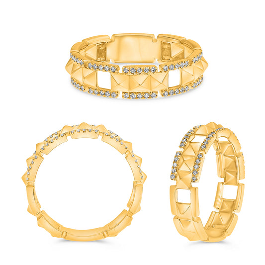 14K Yellow Gold Round Diamond Ring