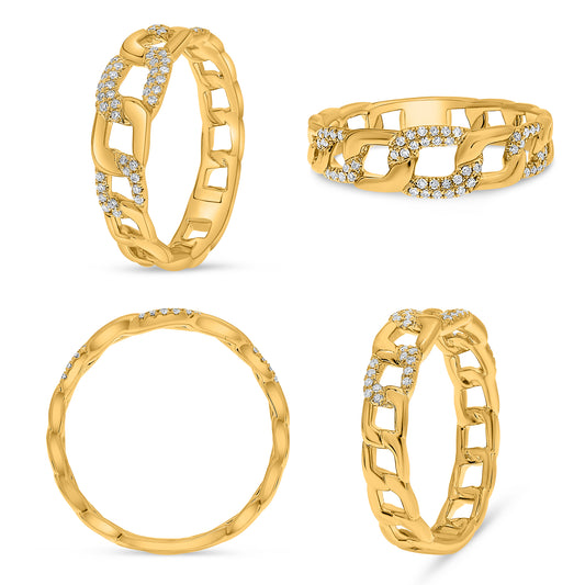 14K Yellow Gold Round Diamond Ring