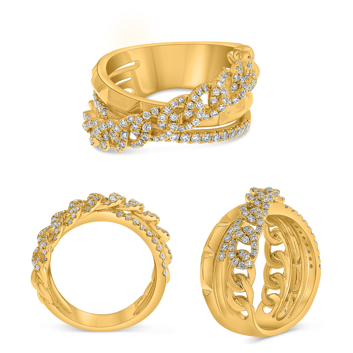 14K Yellow Gold Round Diamond Ring
