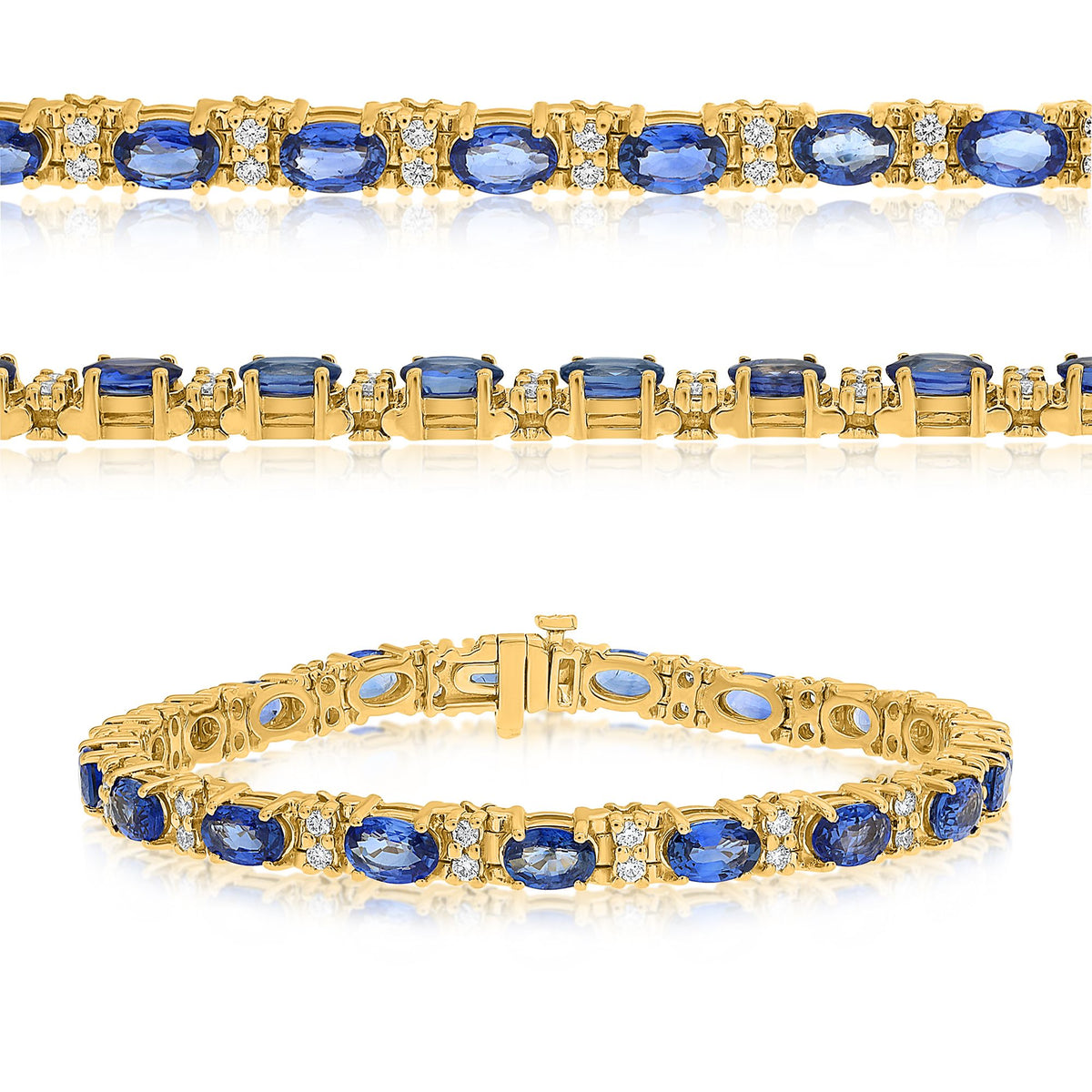 14K Yellow Gold Oval Sapphire Bracelet