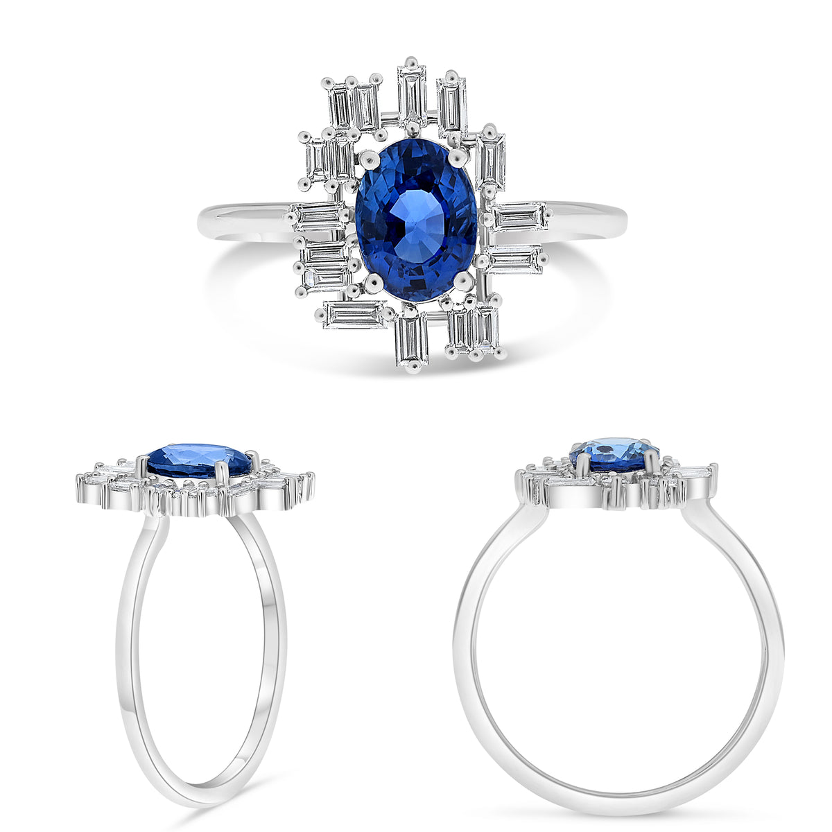 Platinum Oval Sapphire Ring