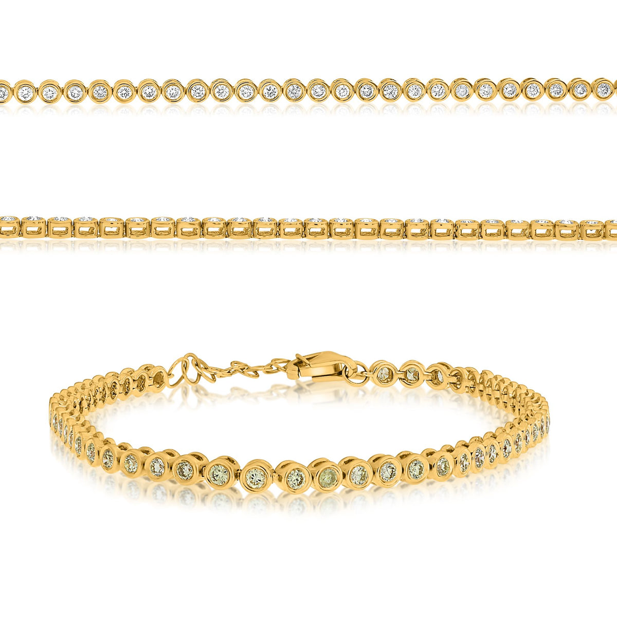 14K Yellow Gold Round Fancy Yellow Diamond Bracelet