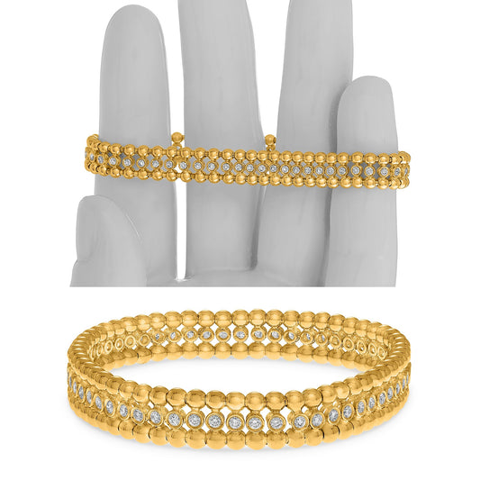 14K Yellow Gold Round Diamond Bracelet