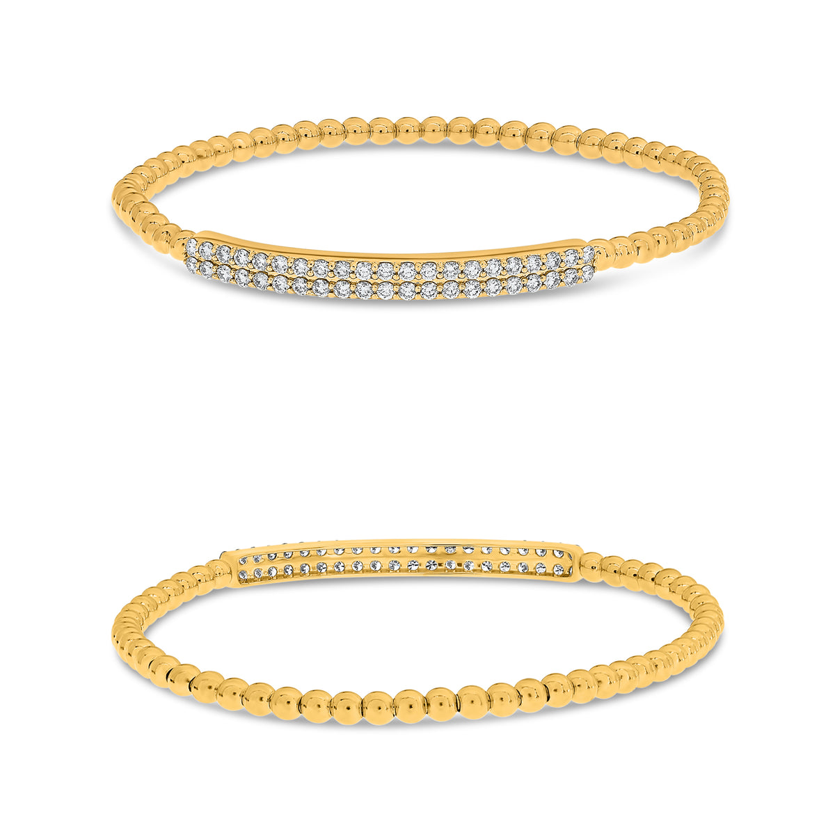 14K Yellow Gold Round Diamond Bracelet
