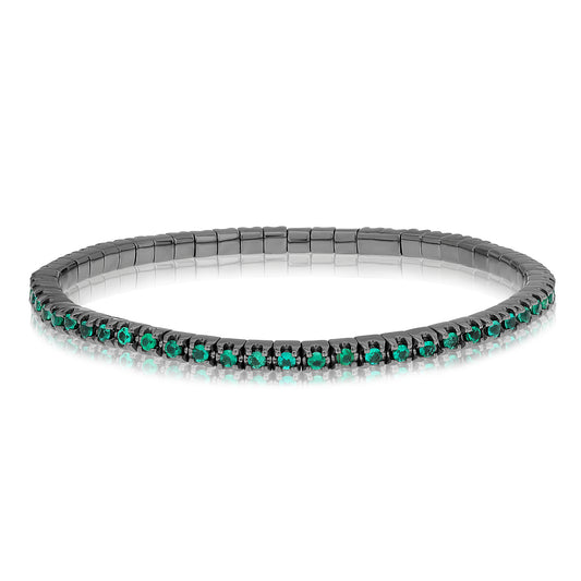 14K Yellow Gold Round Emerald Bracelet