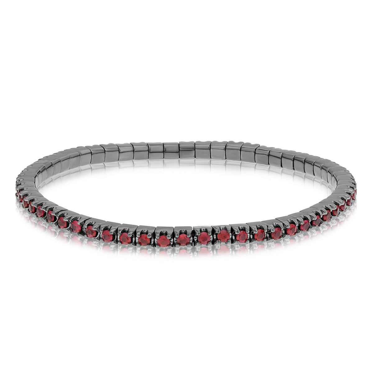 14K Yellow Gold Round Ruby Bracelet
