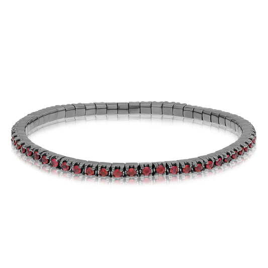 14K Yellow Gold Round Ruby Bracelet
