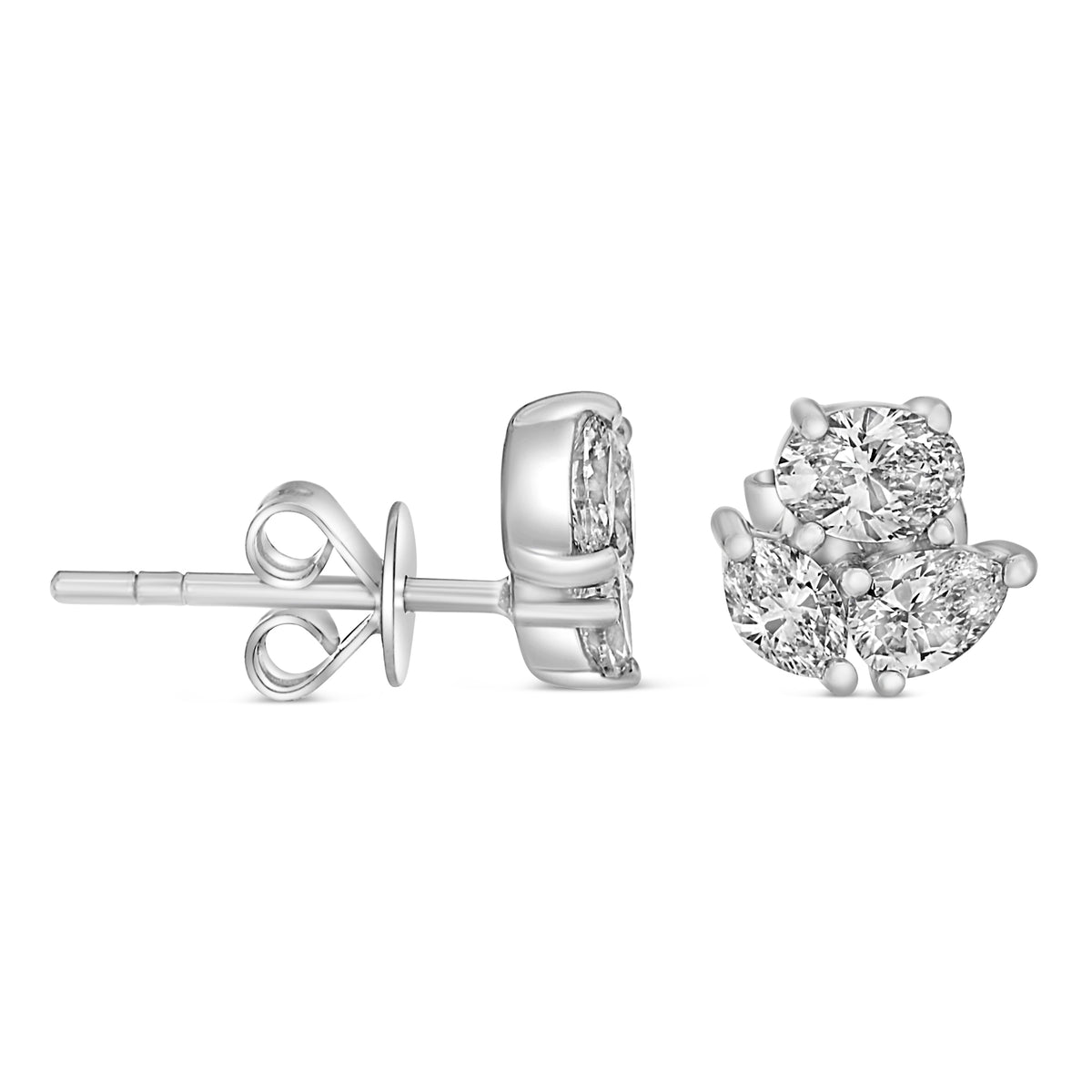 14K White Gold Diamond Earrings