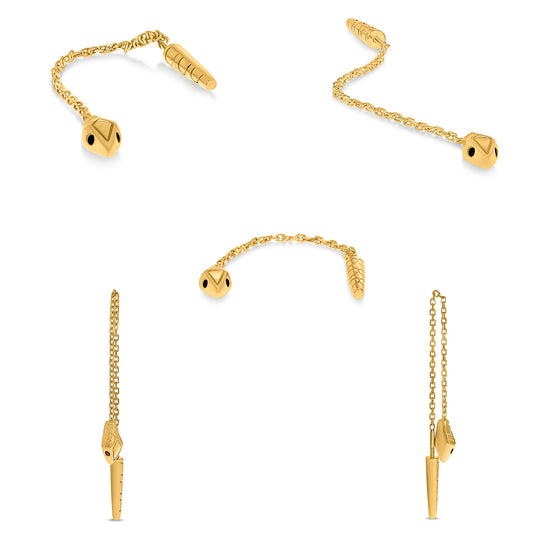 14K Yellow Gold Round Ruby Earrings