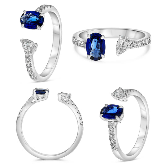 18K White Gold Sapphire Ring