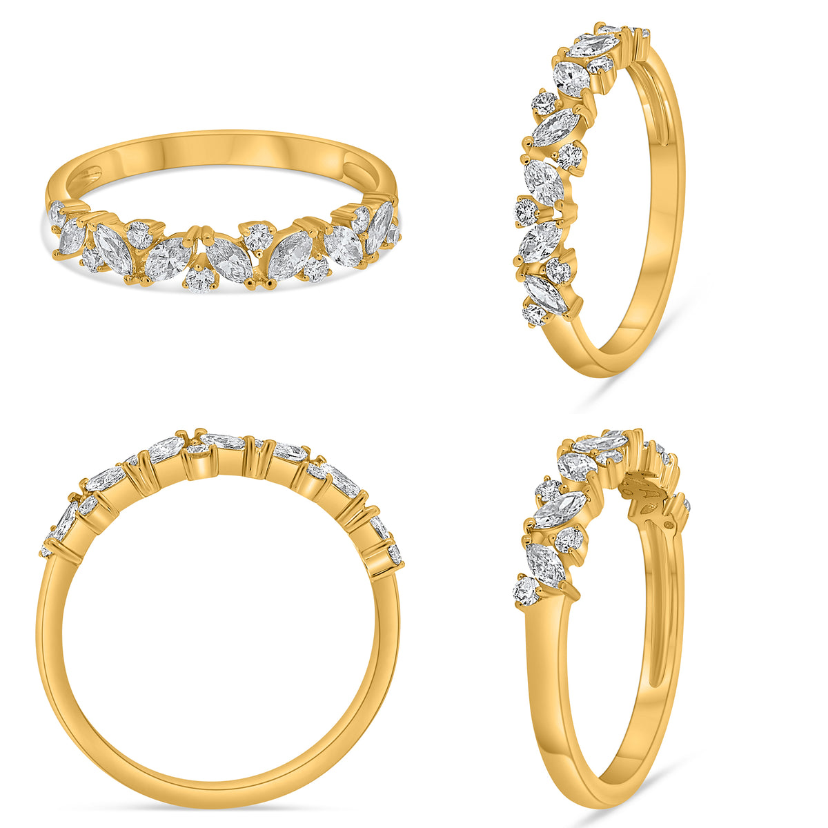 14K Yellow Gold Marquise Diamond Ring